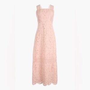 J. Crew Collection Black Label Austrian Eyelet Maxi Dress Pale Pink 00